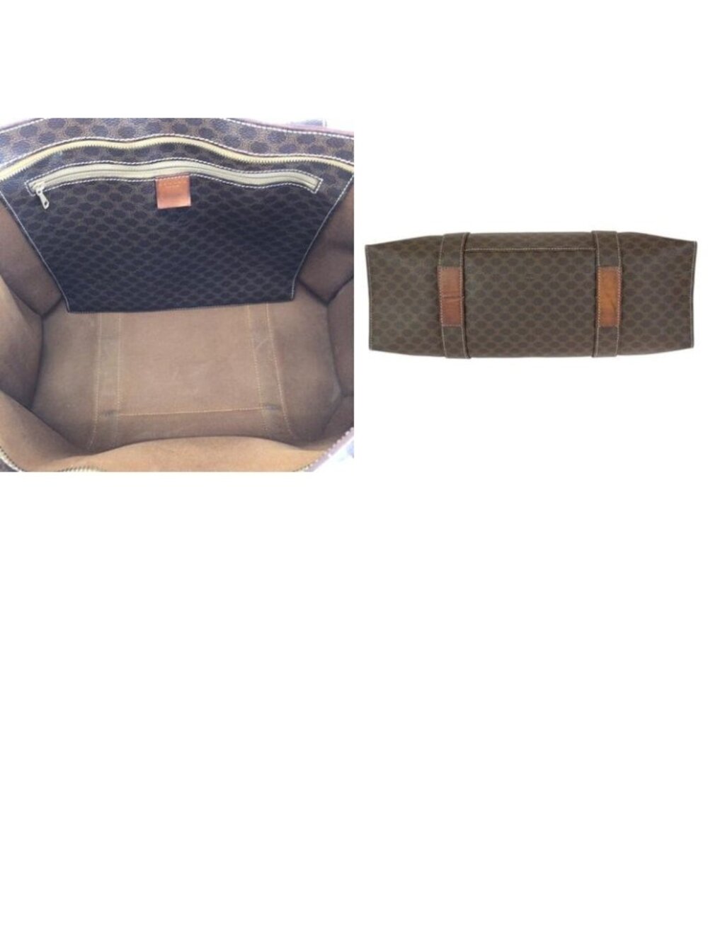 Celine Macadam Dark Brown Gold 2 Tote Shoulder Bag - Picture 9 of 9